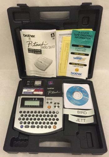 Brother P-Touch Label Printer PT-2600/2610 + Case Manual CD Works Fast Ship