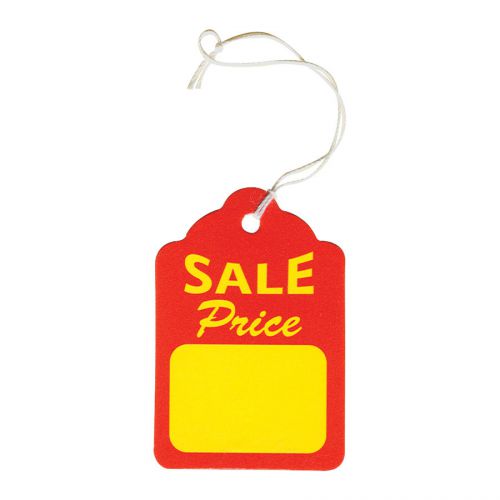 Lot of 100 jewelry sale sign sale price tags sale sale price tag w/string 1 7/8&#034; for sale