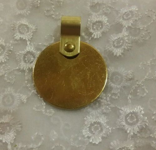 Unbranded Blank 5 SOLID BRASS TAGS ~ 1 3/8&#034; ROUND with loop for padlock/etc...
