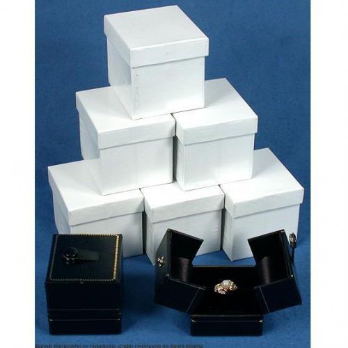 6 large black ring gift boxes with snap lids for sale