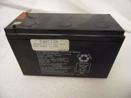 Matsushita Rechargeable Sealed Lead- Acid Battery LC-R127R2P1 12V 7.2 Ah 20 Hr.