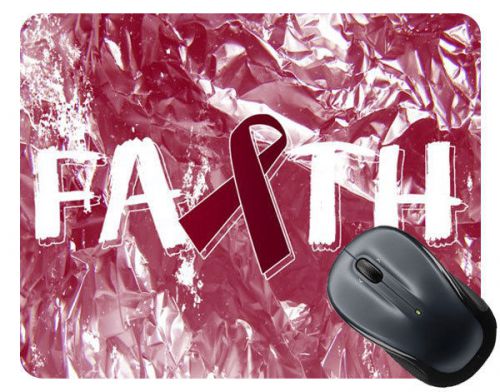 Multiple myeloma cancer awareness faith ribbon square mouse pad for sale