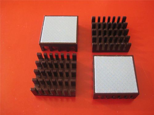 Black Aluminum 25X25X5 HEAT SINK with Thermal Adhesive  ( Qty 10 )  *** NEW ***