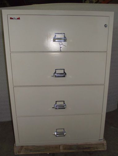 FireKing Fireproof Lateral File Cabinet  4-Drawer 38&#034;  (Beige) #6 / Warranty