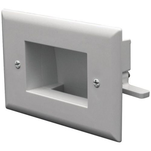 Datacomm Electronics 450008WH Easy-Mount Recessed Low-Voltage Cable Plate White