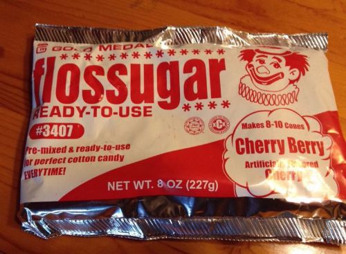 Floss sugar cherry berry 8 oz gold medal cotton candy concessions sugars red for sale