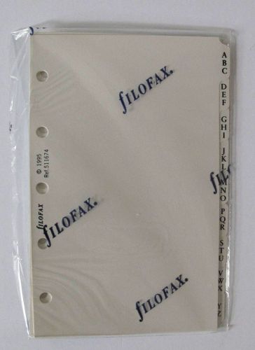 Filofax Planner A-Z Horizontal Index Tabs 4 or 5 Ring 2 3/4 x 4 1/4, 9 Pages