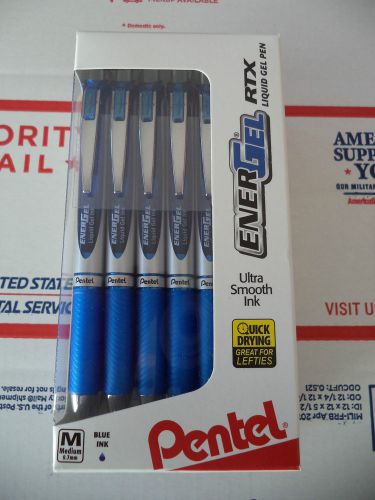 12 BLUE Pentel EnerGel Deluxe RTX 0.7mm Rollerball Gel Ink Pens Liquid X1071 NIB