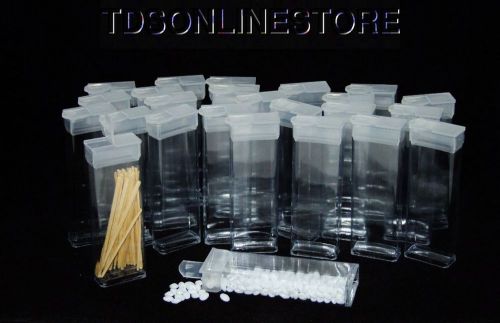 Rectangle Clear Plastic Storage Tubes With Flip Tops 3&#034; Pack of 100