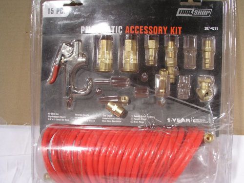Tool Shop 15 Piece Air Compressor Accessories Air Gun and Recoil Air Hose Kit