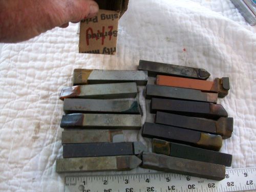 15 Assorted 5/8&#034; Square 3-4&#034; Carbaloy+ Cemented Carbide Tipped Cutting Tools NOS
