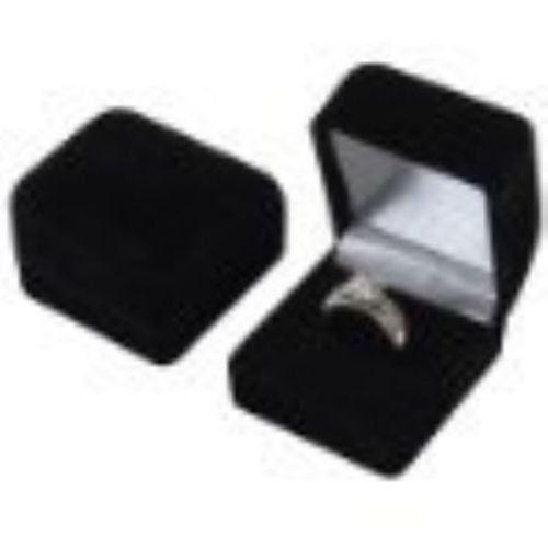 1 X 4 Black Flocked Ring Gift Boxes Jewelry Displays