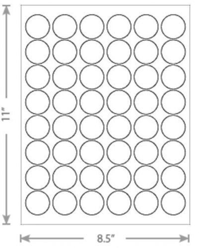 5 Sheets Laser Inkjet 1.2&#034; Blank Round Circle Dots Labels 48-Up