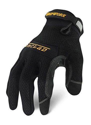 Ironclad BGW-04-L Gripworx Series Gloves, Black, Large