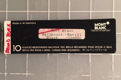 2x OrigInal Mont Blanc Ballpoint Pen Refills Medium Point Blue / Black Ink New