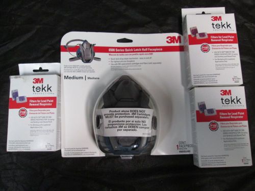 3M 6502QLHA1 Quick Latch Half Facepiece Med  Respirator//w 3 replacement filters