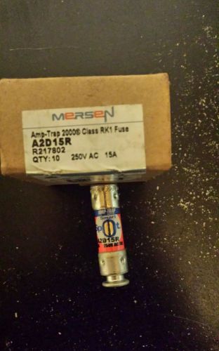New in box  lot of (10) mersen ferraz shawmut amp-trap a2d15r fuses 250v 15a new for sale