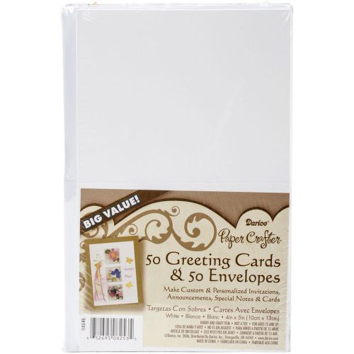 A2 Cards &amp; Envelopes (4.25 Inch X 5.5 Inch) 50/Pkg-White 652695082535