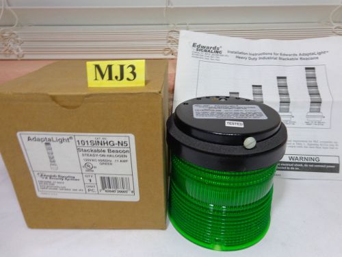NEW EDWARDS 101SINHG-N5 STACKABLE BEACON STEADY-ON-HALOGEN GREEN 120 VAC