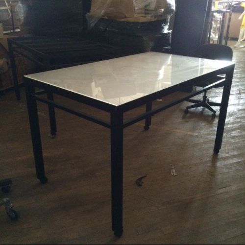 Black metal display table used store fixtures gift shop boutique impulse items for sale