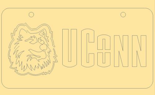 UCONN HUSKY PLATE DXF FILES FOR CNC PLASMA CUTTING, LASER, WATER JET ROUTING OR