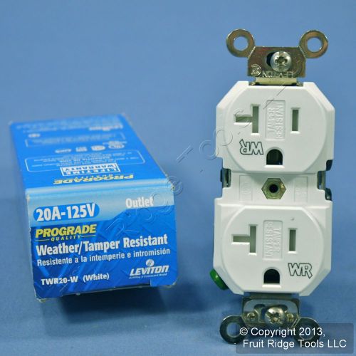 Leviton white tamper/weather resistant receptacle outlet 20a 125v twr20-w boxed for sale