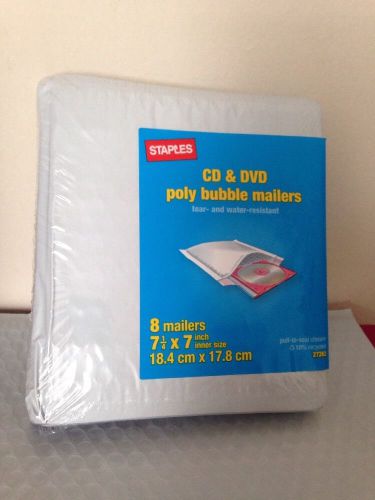 Cd and DVD Bubble Mailers pk of 8 size 7.25 * 7&#034;