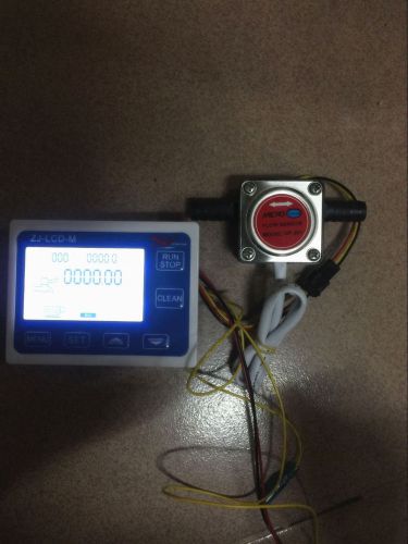 3/8&#034; Flow Control LCD Display Oil Fuel Gasoline Diesel Milk Water Gear Sensor