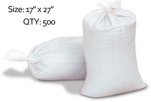 500 white empty sandbags for sale 17x27 sandbag sand bags bag poly with tie for sale