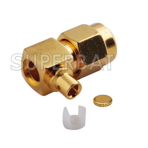 10 RP-SMA Connector Solder Plug(female pin) Right angle for RG405,.086 Semi Rigi