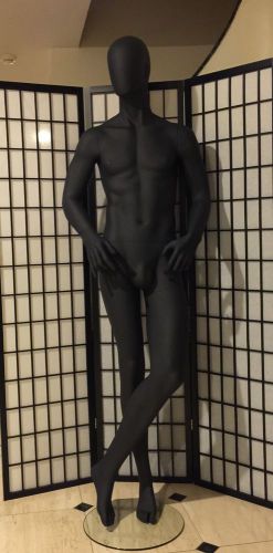 Fiberglass Black Male Mannequin Egghead Full Body Retail Fashion Clothes Display