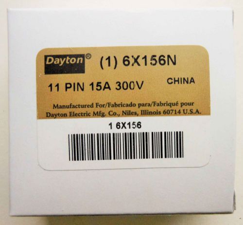 Dayton 6x156n 11 pin din rail mount relay base socket 15a 300v for sale