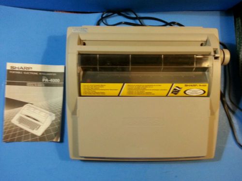 Sharp Portable Electronic Typewriter PA-4000 Quiet Print Technology