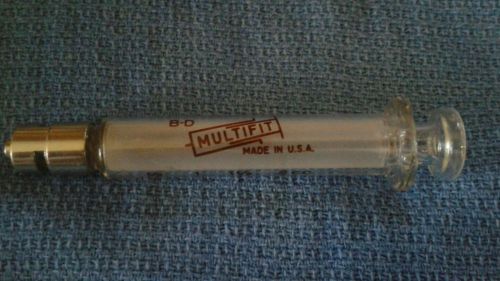 VINTAGE SYRINGE GLASS B-D MULTIFIT 2cc NEEDLE MADE IN USA ~  no needle