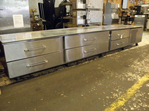 Randell 20105sc six drawer 146&#034; low profile refrigerated equipment stand castors for sale