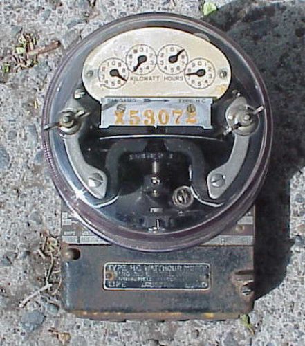 Early Sangamo Electric Company Meter Type HC  Sun Purpled Glass - STEAMPUNK