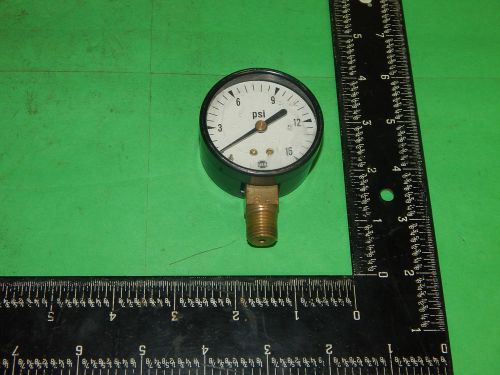 Usg pressure gauge 0-15psi (2.125)2-1/8&#034; od (.25)1/4&#034; npt for sale