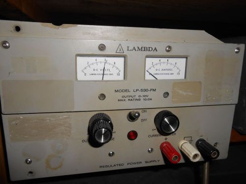 LAMBDA LP-530-FM POWER SUPPLY / 0---10VDC / 0 --- 10 AMP DC / ---- LOT 873