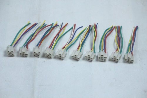10 pack 12 volt 30/40 a 5 pin cable wire relay socket harness for sale