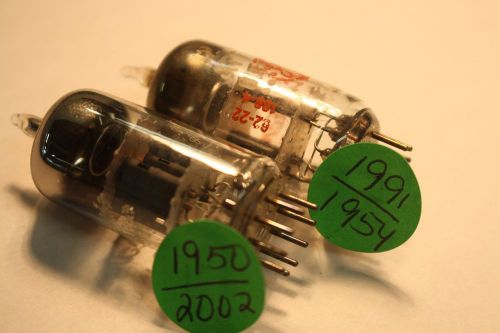 PAIR (QTY 2) 12AT7 GE VINTAGE TUBE WITH GREY PLATES - O GETTER -