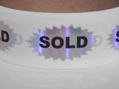 SOLD bright silver rainbow holographic prism  starburst Stickers Labels 500/rl