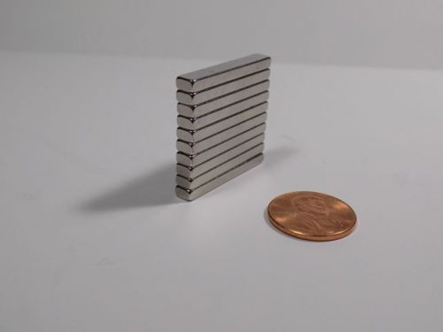 Lot of 10 new neodymium rare earth magnets n50 grade 30mm x 5mm x 3mm blocks for sale