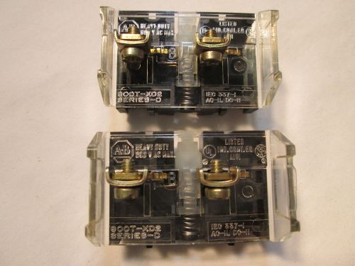 2 used allen bradley 1nc(each) contact blocks 4&gt;pushbutton switch e-stop for sale