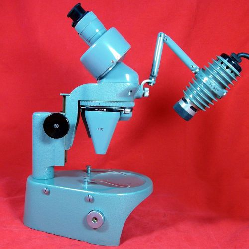 WATSON BARNET Greenough-Style Triple Turret Stereo Microscope w Dual Base