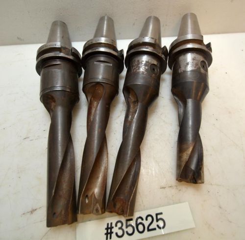 1 Lot of 4 BT40 Tool Holders with 2 Flute Insert Cutters (Inv.35625)