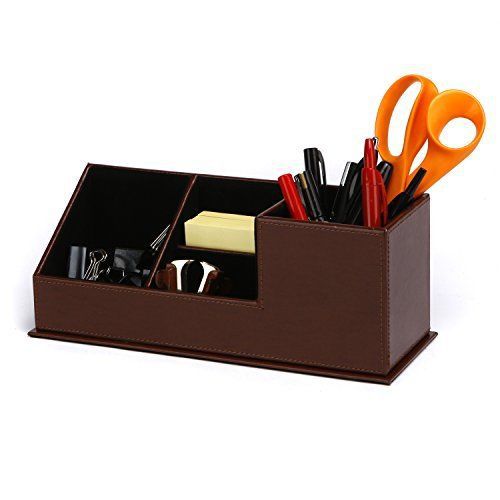 C.R. Gibson - Brown Bonded Leather Supply Caddy MSC-11546
