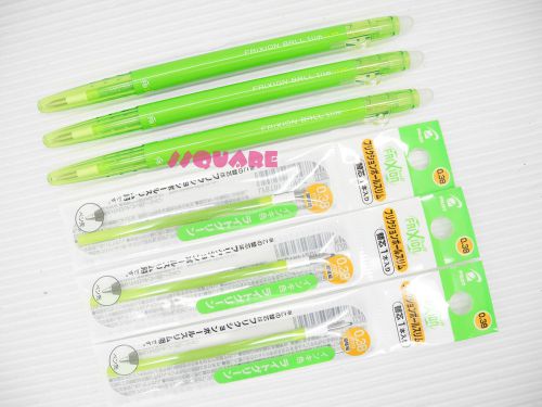 Pilot frixion slim 0.38mm retractable erasable rollerball 3 pens + 3 refills, lg for sale