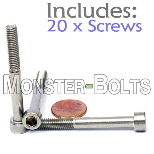 M6 x 55mm – qty 20 – din 912 socket head cap screws - stainless steel a2 / 18-8 for sale