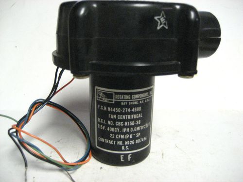 New rotating components, inc. f.s.n. n4450-274-4690 centrifugal fan       ye-19 for sale