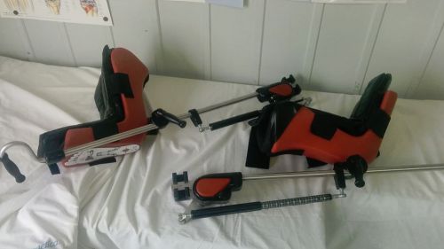Surgical lift assist stirrups system complete with pads &amp; clamps for sale